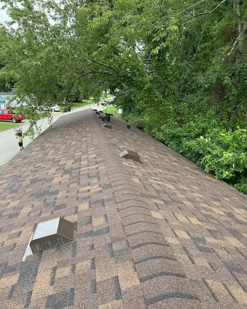 Close-up of Flat Roof Repair work by All American Home Improvement in Spottsville
